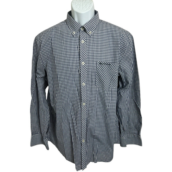 Men's Ben Sherman Heritage Button Down Shirt Sz XL Blue Check Long-Sleeve Pocket - Picture 3 of 7